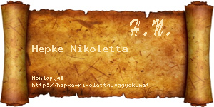 Hepke Nikoletta névjegykártya